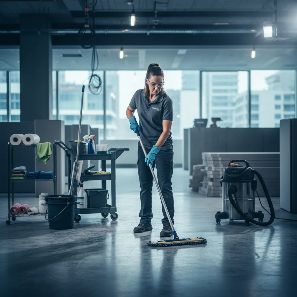 Commercial cleaning at work