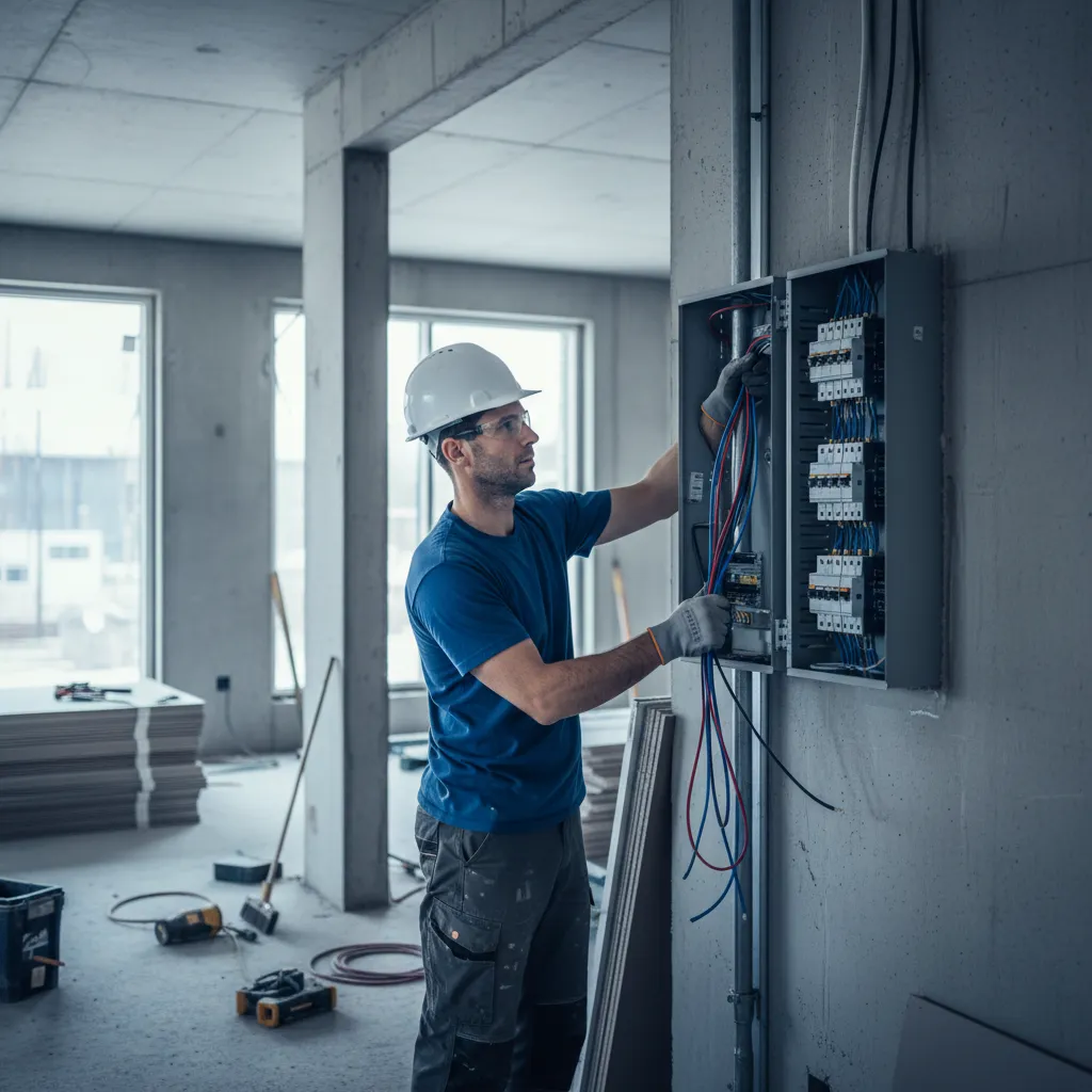 Electrician at work