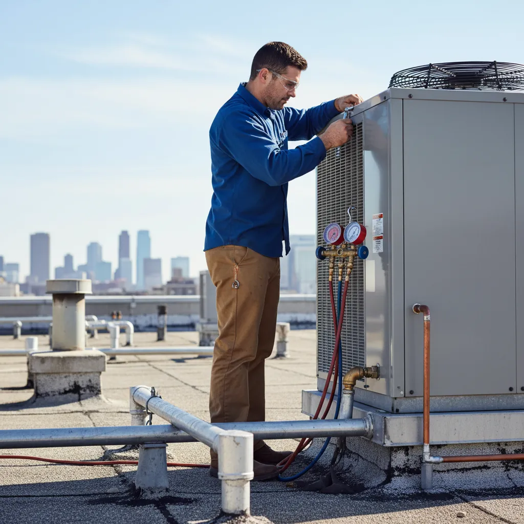 HVAC contractor at work